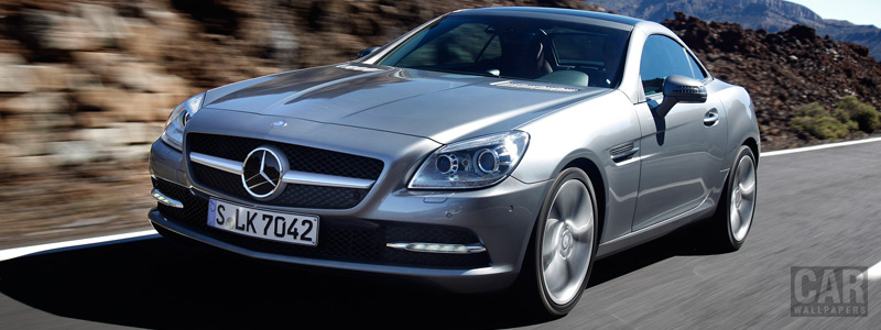 Обои автомобили Mercedes-Benz SLK350 iridium silver - 2011 - Car wallpapers