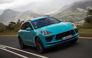 Обои автомобили Porsche Macan Turbo (Miami Blue) - 2019